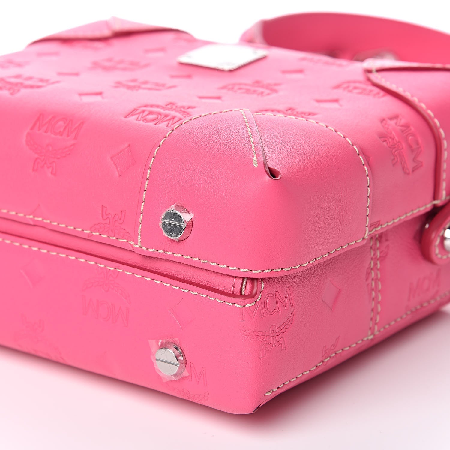 MCM Calfskin Ottomar Monogram Small Berlin Crossbody Sugar Pink 8 of 8