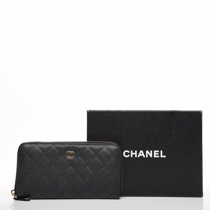 Chanel Caviar Quilted Large Gusset Zip Around Wallet Black 9 of 9
