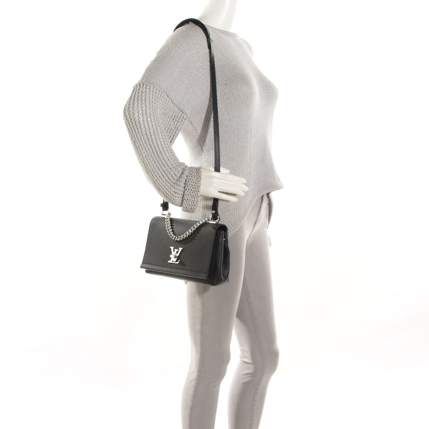 Calfskin Lockme II Chain Bag BB Black