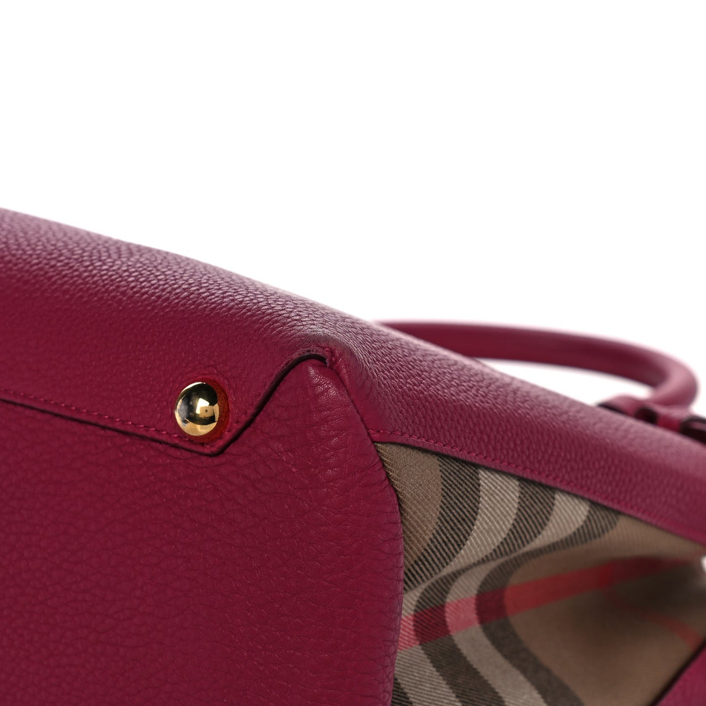 Grainy Calfskin House Check Medium Banner Tote Mahogany Red