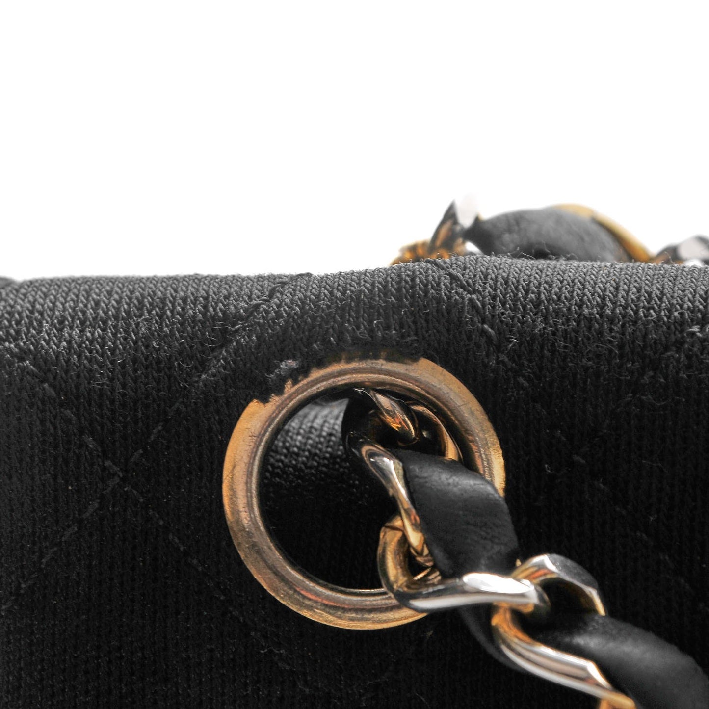 Jersey Quilted Medium Double Flap Black