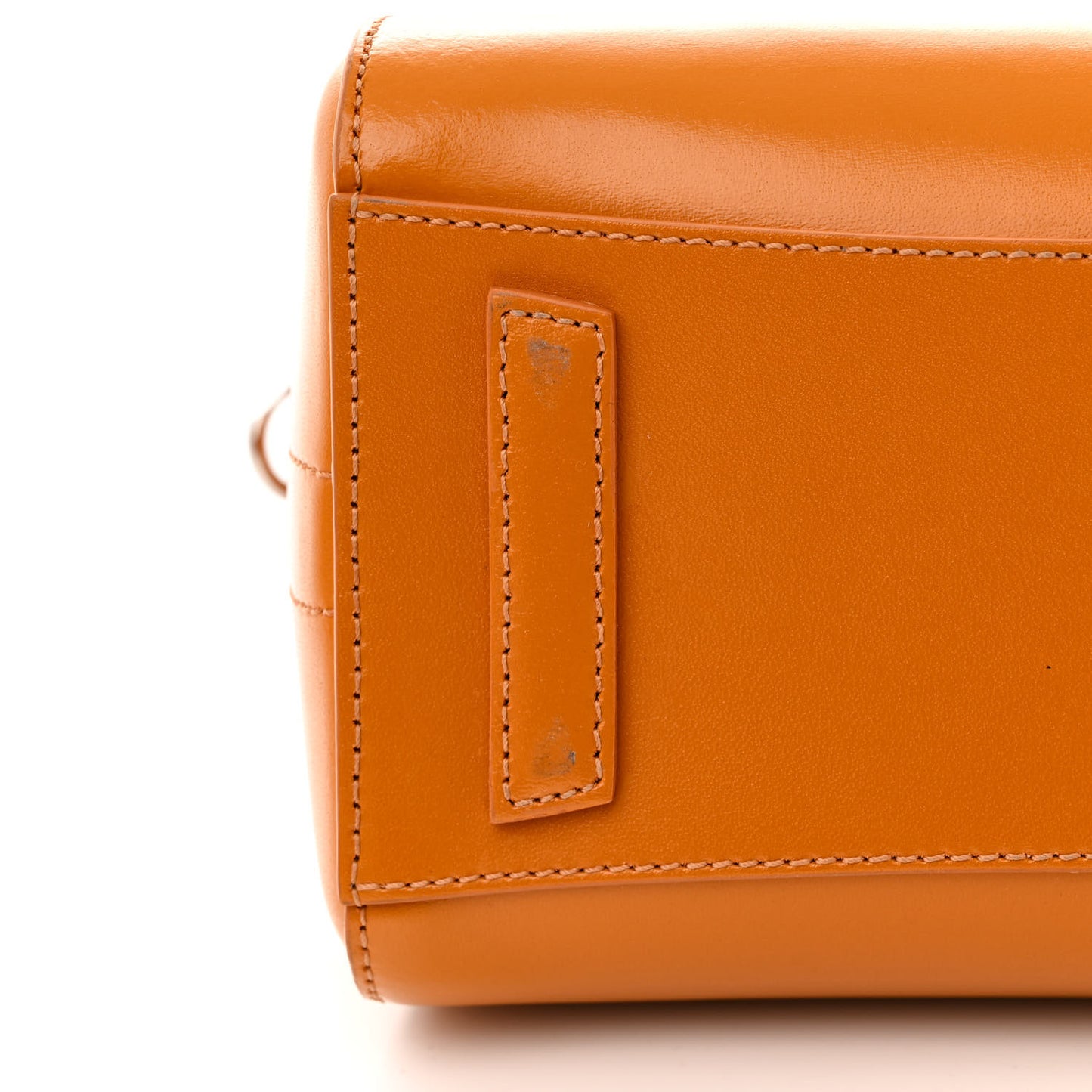 Shiny Lord Calfskin Mini Antigona Pumpkin