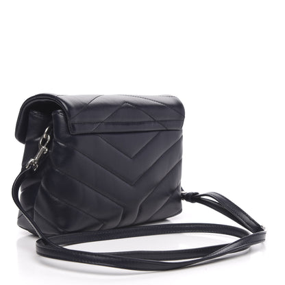 Saint Laurent Calfskin Y Quilted Monogram Toy Loulou Chain Satchel Medium Blue 3 of 9