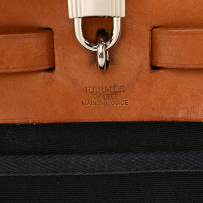 Hermes Vache Hunter Toile Herbag Zip 31 PM Bleu De Malte Natural 6 of 18
