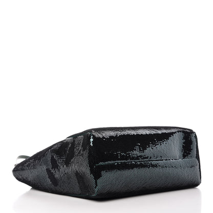 Miu Miu Paillettes Sequin Logo Tote Smeraldo Argent 4 of 8