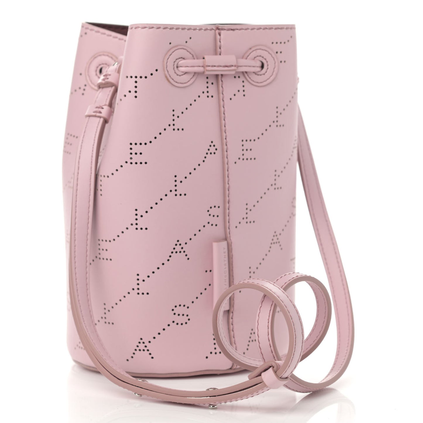 Perforated Eco Alter Nappa Mini Bucket Bag Pink