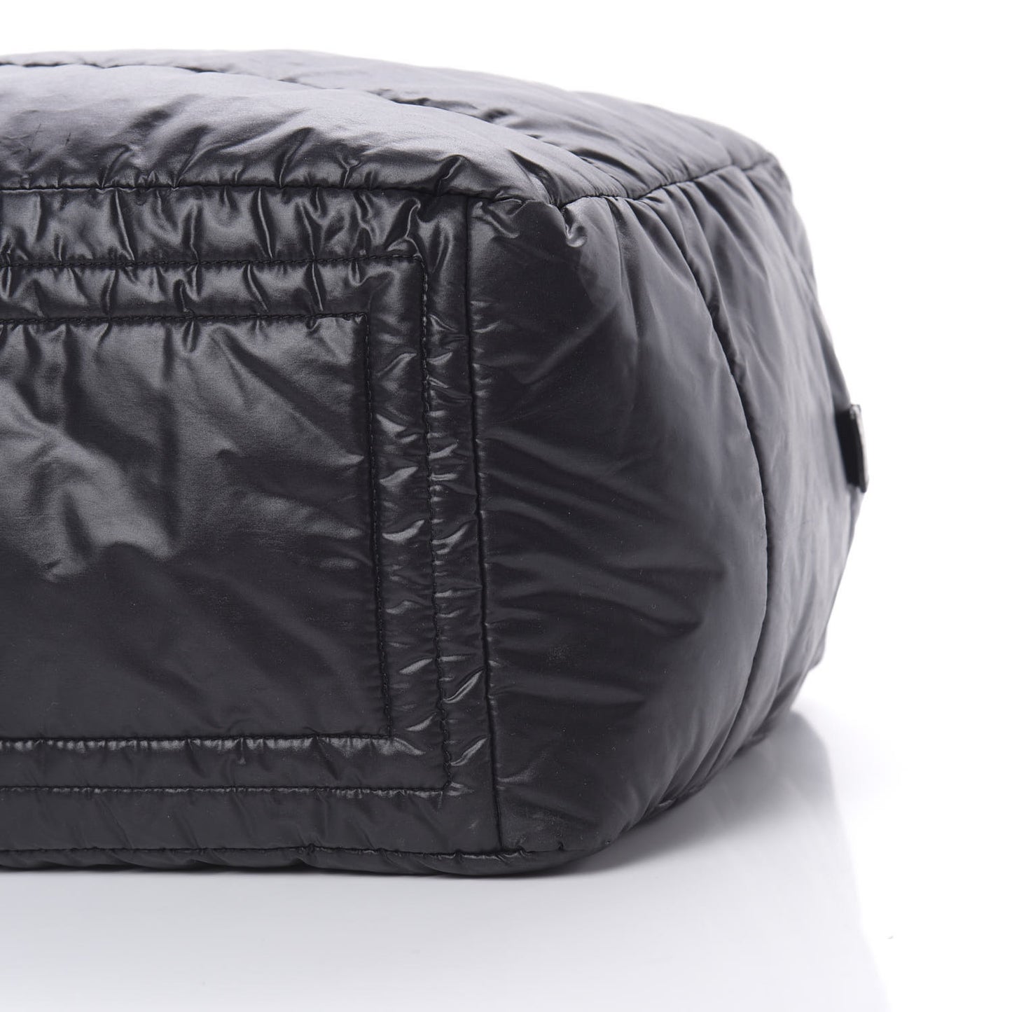 Nylon Quilted Large Coco Cocoon Tote Black