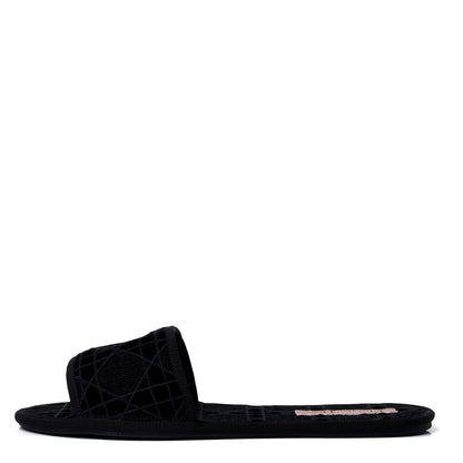 Christian Dior Velvet Cannage Chez Moi Slide Sandal 40 Black 1 of 6