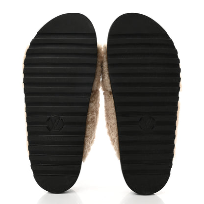 Louis Vuitton Shearling Paseo Sandals 38 Black 5 of 8