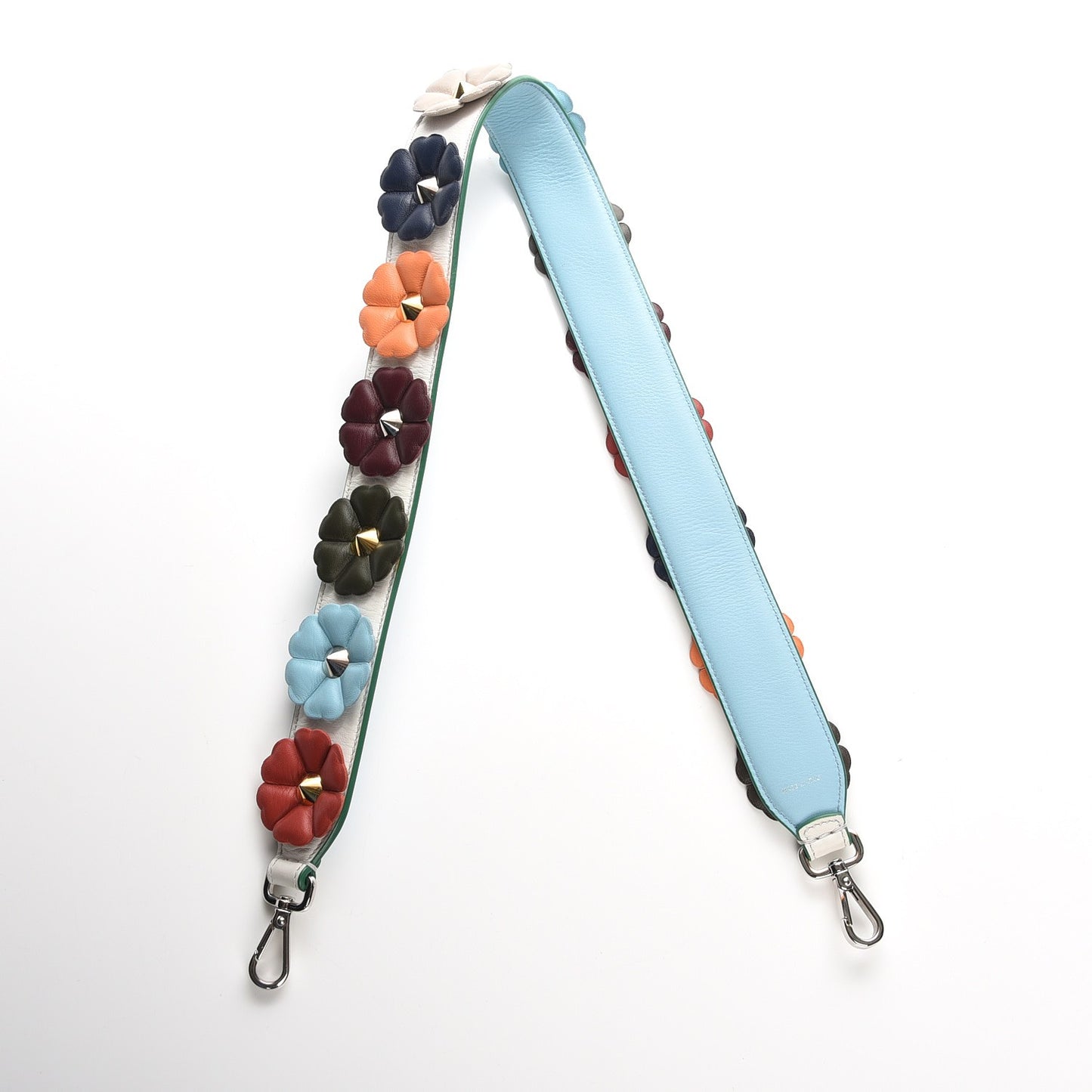 Vitello Dolce Flowerland Bi-Color Studded Strap You White Ice Multicolor