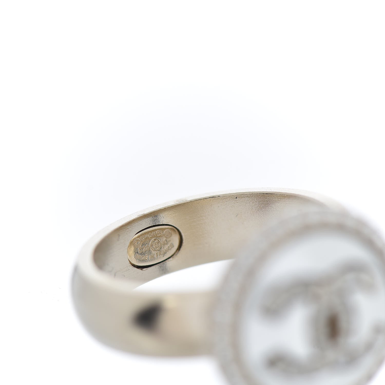 Chanel Pearl CC Ring 7 Gold White 5 of 5