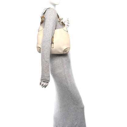 Gucci Calfskin Piston Lock Jackie O Hobo White 2 of 12