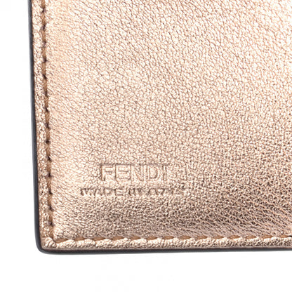 Fendi Vitello Laminato FF 1974 Embossed Micro Tri-Fold Wallet Rame 6 of 7