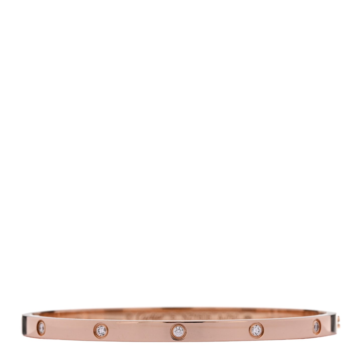 18K Pink Gold 10 Diamond Small LOVE Bracelet 16