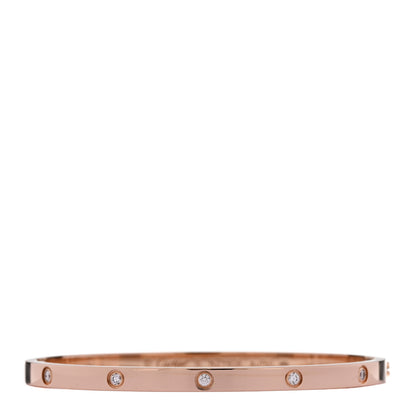 Cartier 18K Pink Gold 10 Diamond Small LOVE Bracelet 16 1 of 9