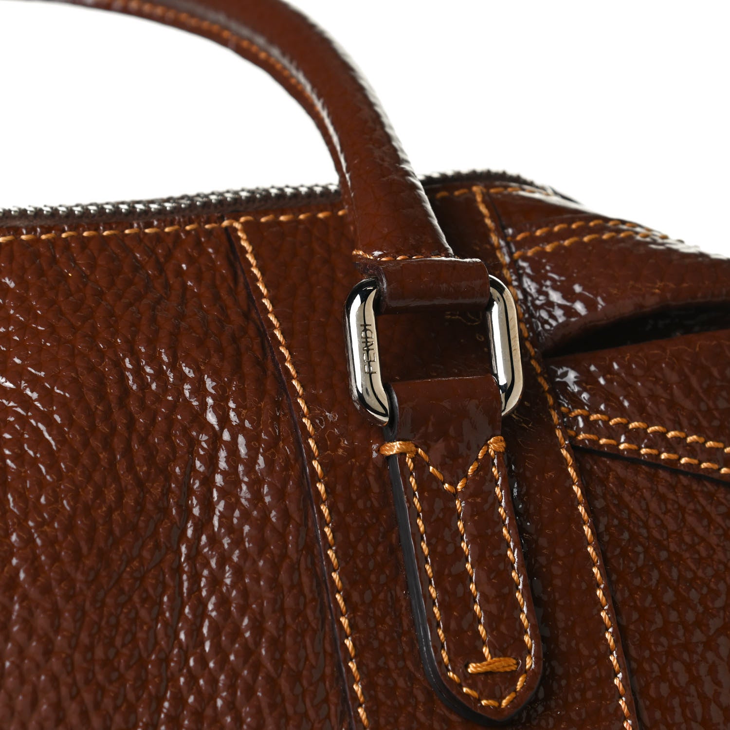 Fendi Grained Calfskin Large B Mix Tote Brown 16 of 18
