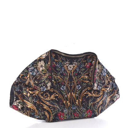 Alexander McQueen Silk Floral Print De Manta Clutch Black Multicolor 3 of 8