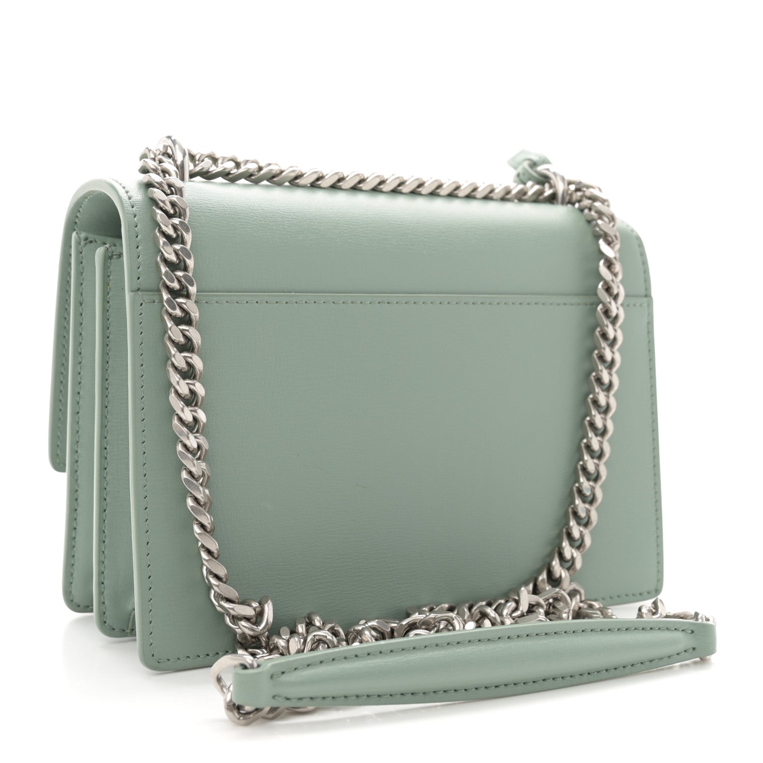 Saint Laurent Calfskin Small Monogram Sunset Vert Opaline 3 of 15