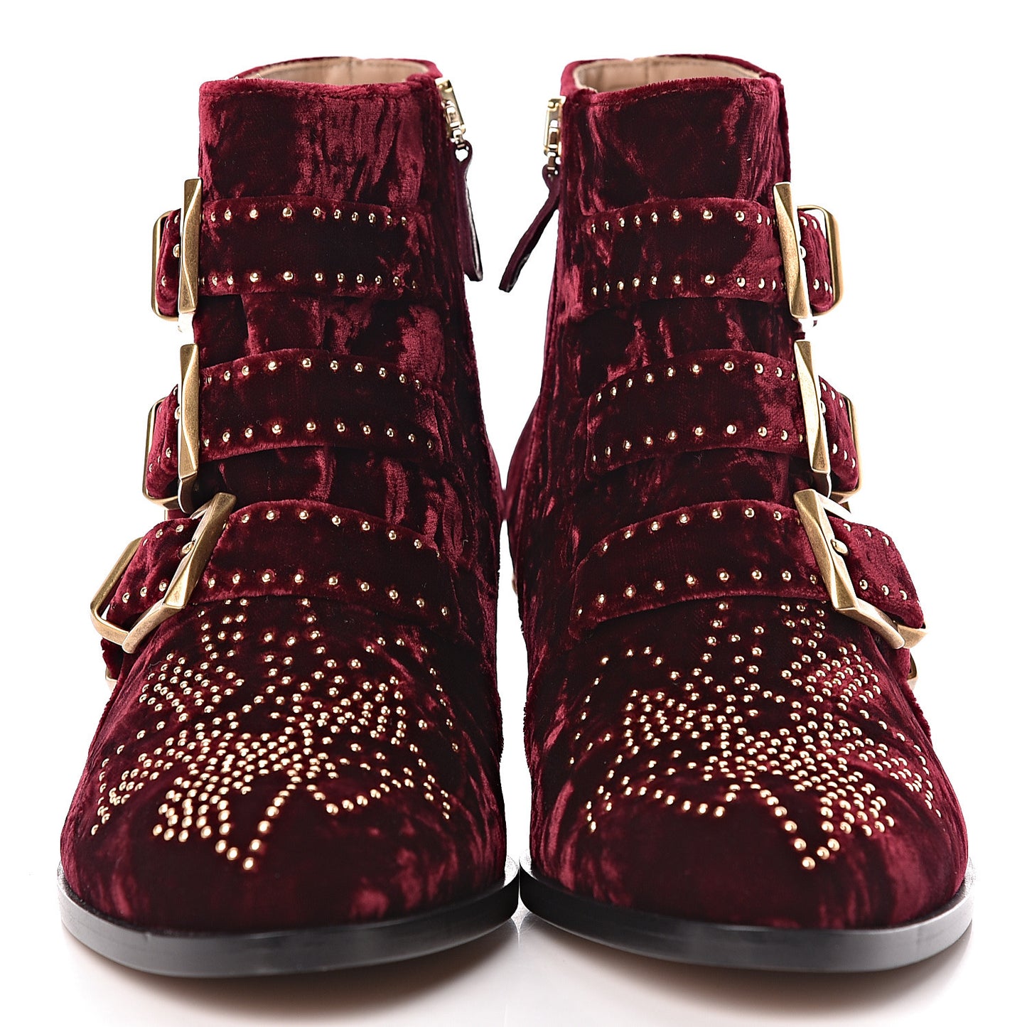 Velvet Studded Susanna Ankle Boots 36.5 Bordeaux