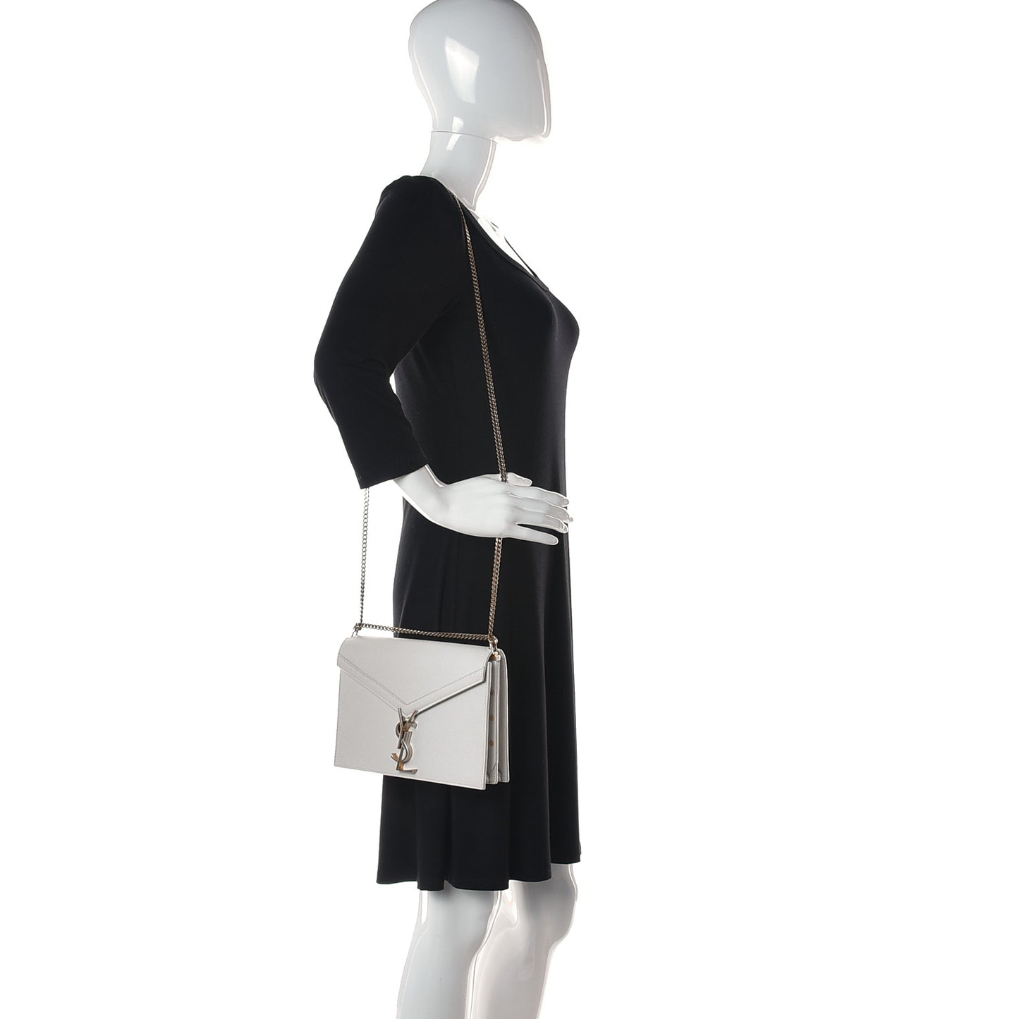 Grain De Poudre Monogram Cassandra Clasp Bag Vintage White