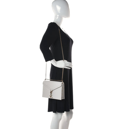 Saint Laurent Grain De Poudre Monogram Cassandra Clasp Bag Vintage White 2 of 18