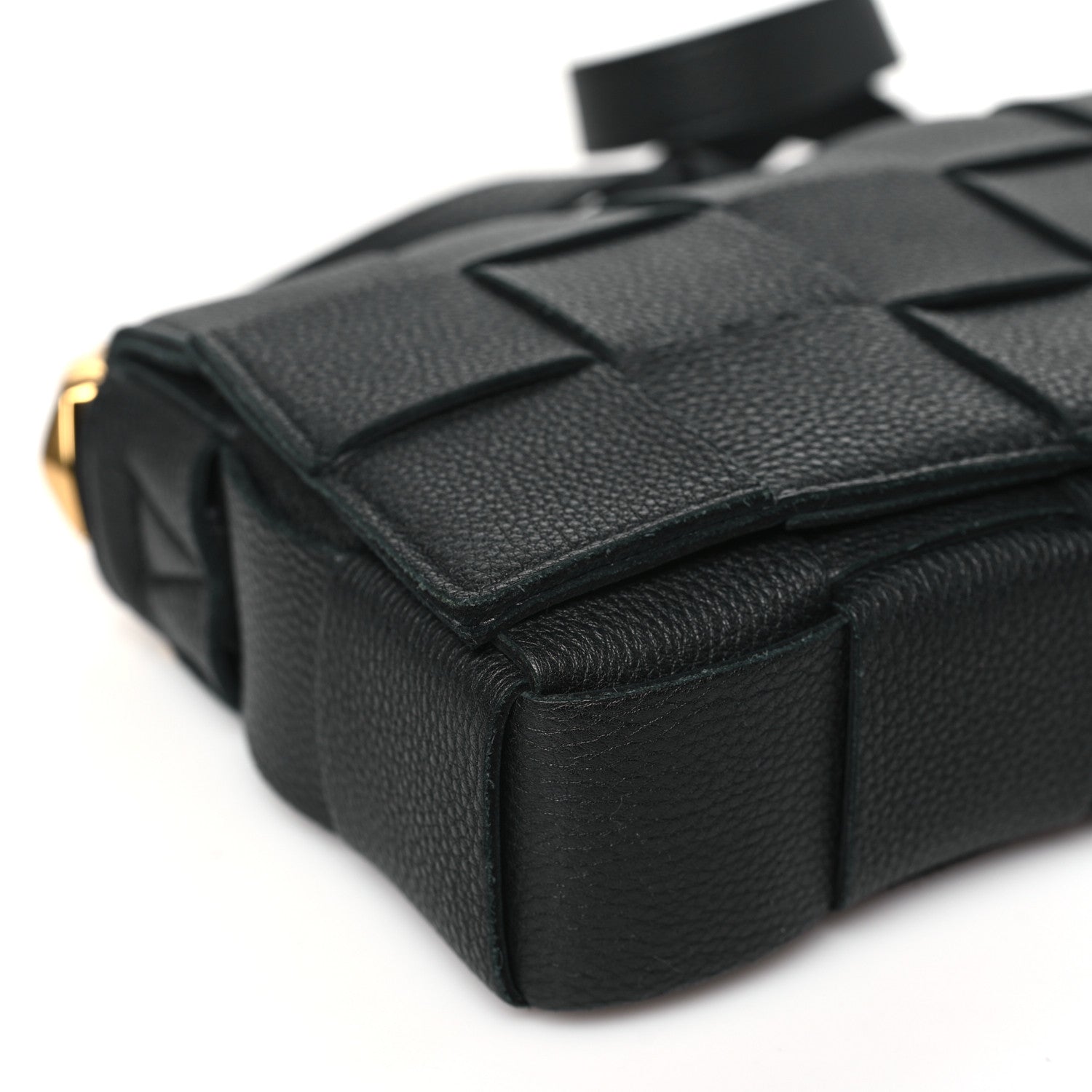 Bottega Veneta Grained Calfskin Maxi Intrecciato Cassette Crossbody Bag Black 9 of 10