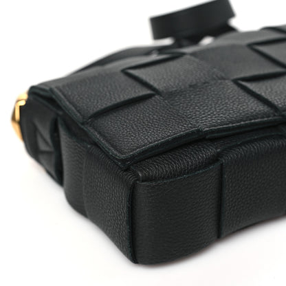 Bottega Veneta Grained Calfskin Maxi Intrecciato Cassette Crossbody Bag Black 9 of 10
