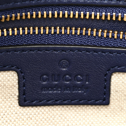 Gucci Aria Calfskin Web Large Attache Shoulder Bag Navy 7 of 10