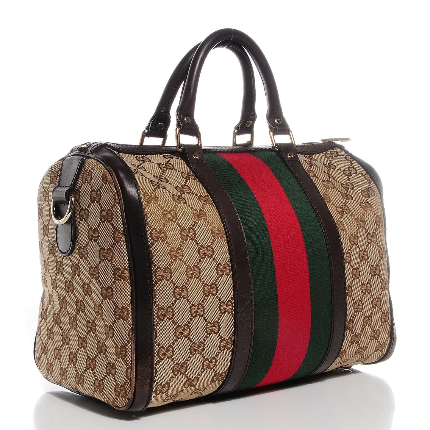 Monogram Vintage Web Medium Boston Dark Brown