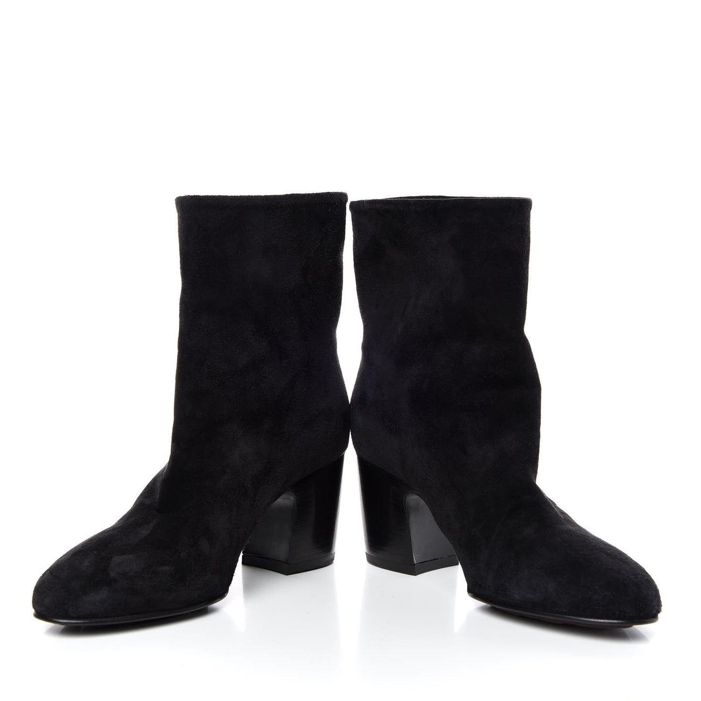 Suede Calfskin CC Short Boots 35.5 Black