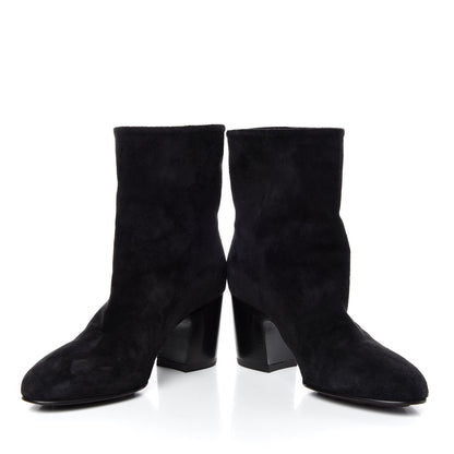 Chanel Suede Calfskin CC Short Boots 35.5 Black 5 of 11