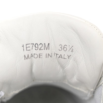 Prada Vitello Rois Triangle Womens Downtown Low Top 30mm Sneakers 36.5 White Black 10 of 14