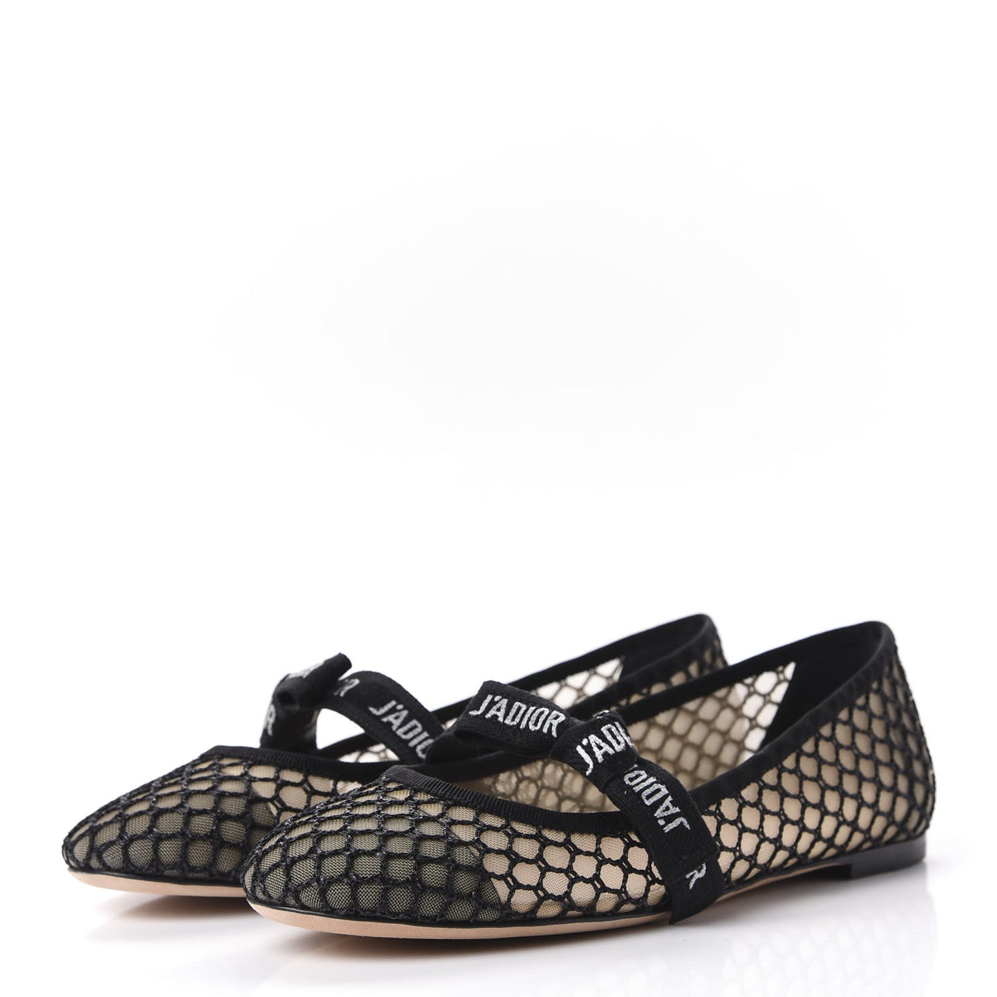 Resille Ribbon Miss J'Adior Ballet Flat 37 Black