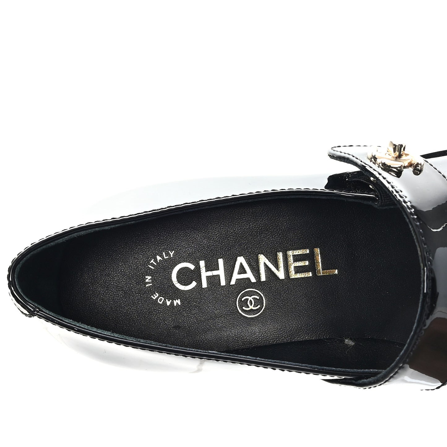 Patent Calfskin Mary Janes Flats 35.5 Black