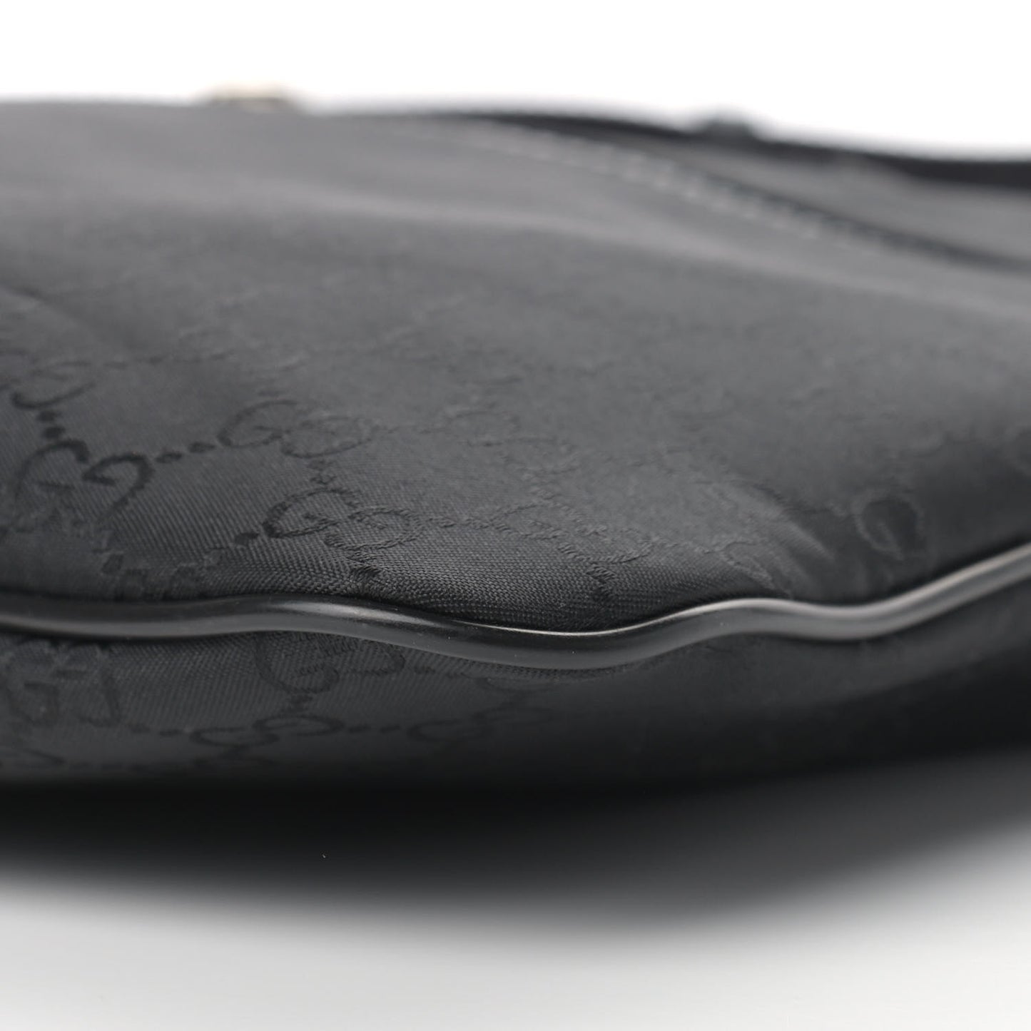 Nylon Monogram Medium Flat Messenger Bag Black