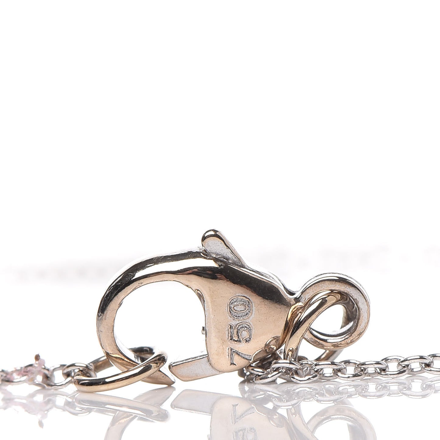 18K White Gold Diamond Initial D Charm Necklace