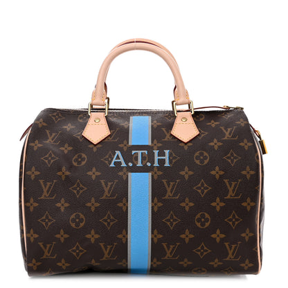 Louis Vuitton Monogram My LV Heritage Speedy Bandouliere 30 Blue Grey 1 of 14