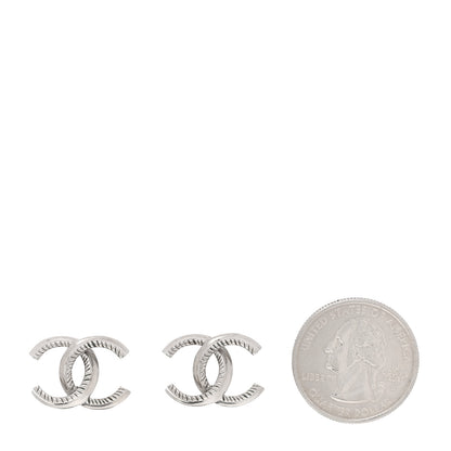 Chanel Metal CC Rope Earrings Silver 2 of 5