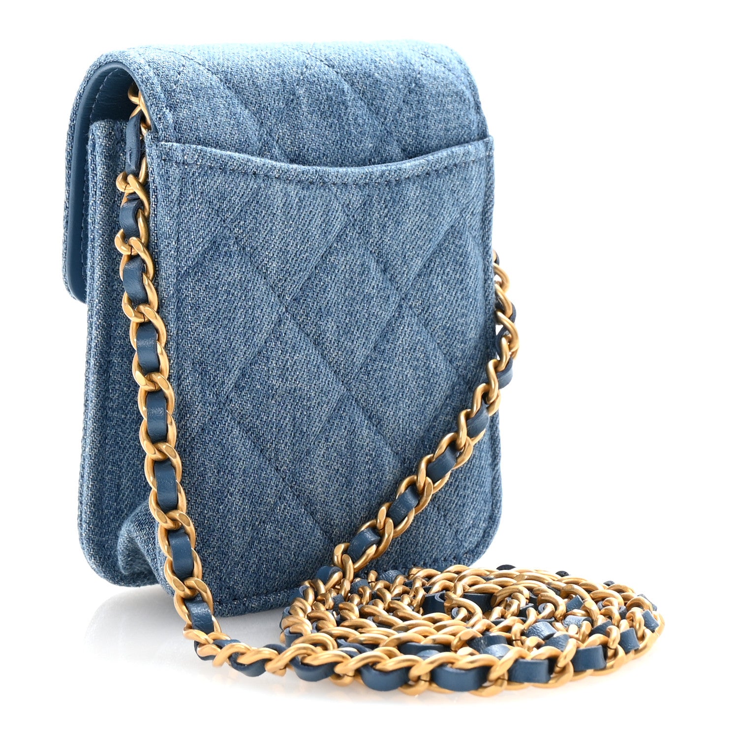Chanel Denim Quilted Flap Mini Crossbody Blue 3 of 11