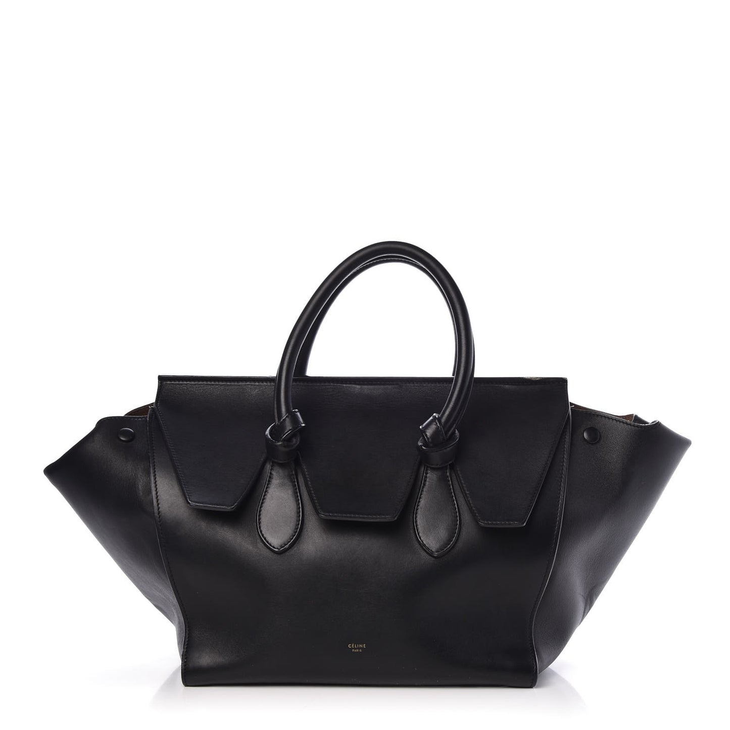 Smooth Calfskin Small Tie Knot Tote Black