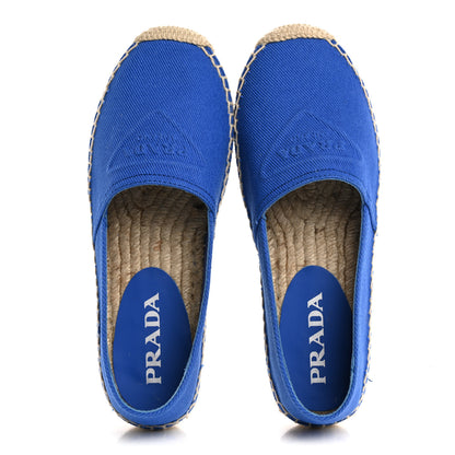 Prada Canvas Triangle Logo Espadrilles 35 Azzurro 2 of 10
