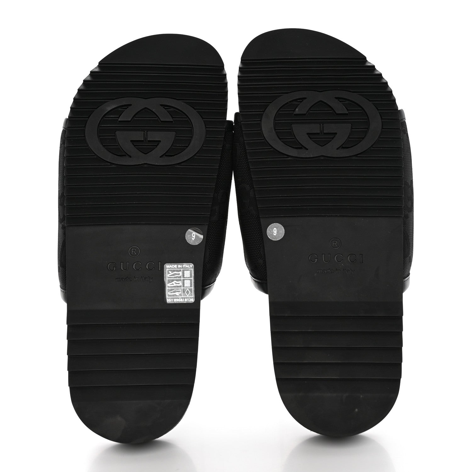Gucci Econyl Nylon Demetra GG Monogram Mens Off the Grid Slide Sandals 9 Black 5 of 9
