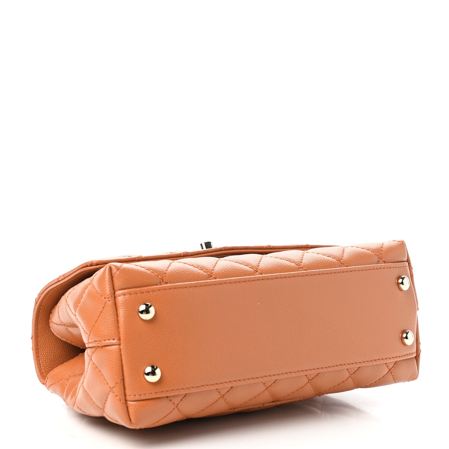 Caviar Quilted Mini Coco Handle Flap Light Brown