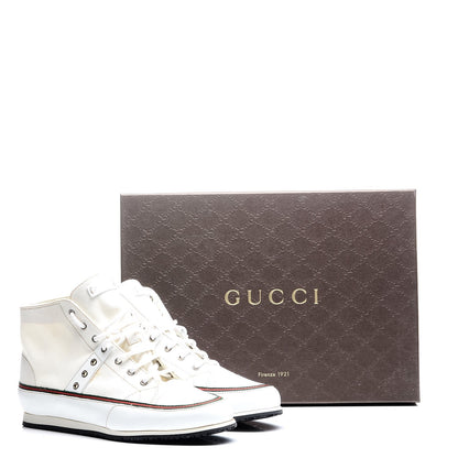 Gucci Canvas Web High Top Sneakers 37 White 11 of 11