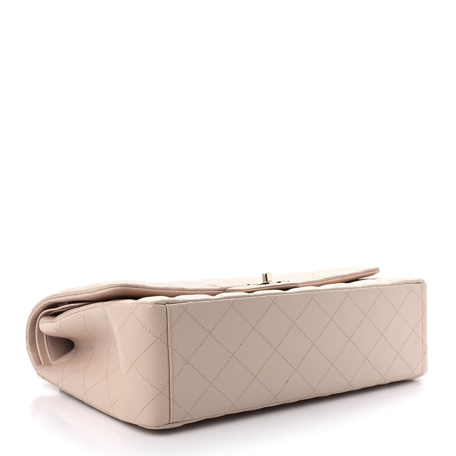 Chanel Caviar Quilted Maxi Double Flap Beige 4 of 13