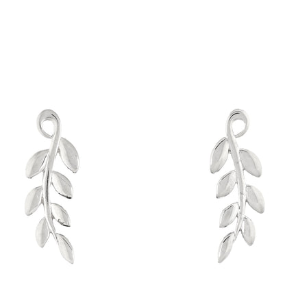 Tiffany Sterling Silver Paloma Picasso Olive Leaf Climber Earrings 1 of 5