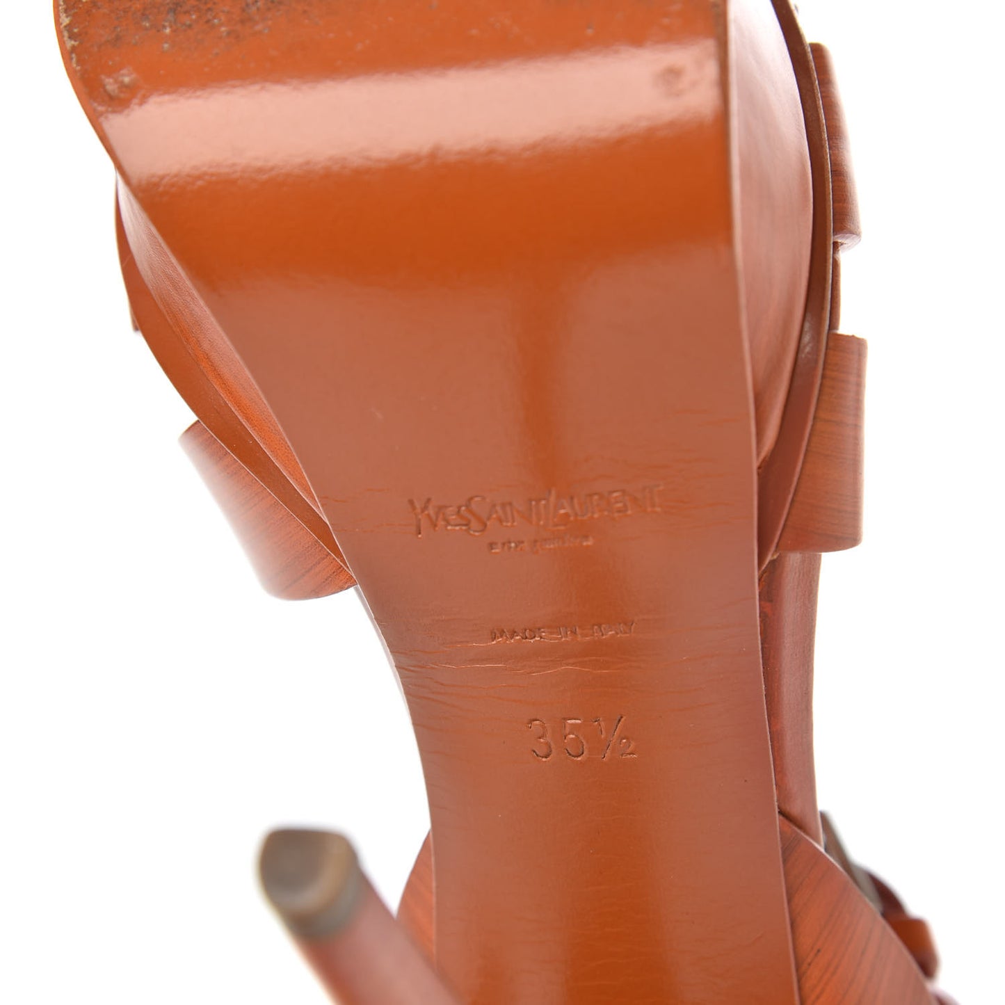 Calfskin Tribute 105 Platform Sandals 35.5 Tan