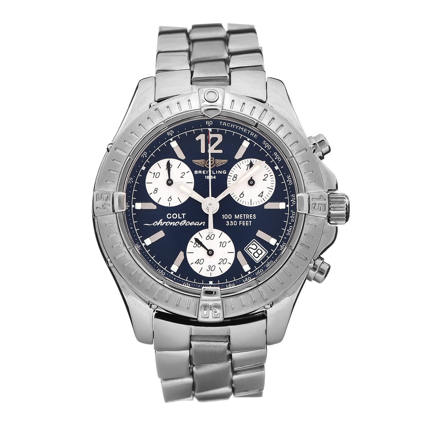 Stainless Steel 38mm Colt ChronoOcean Chronograph Quartz Watch Blue A53350