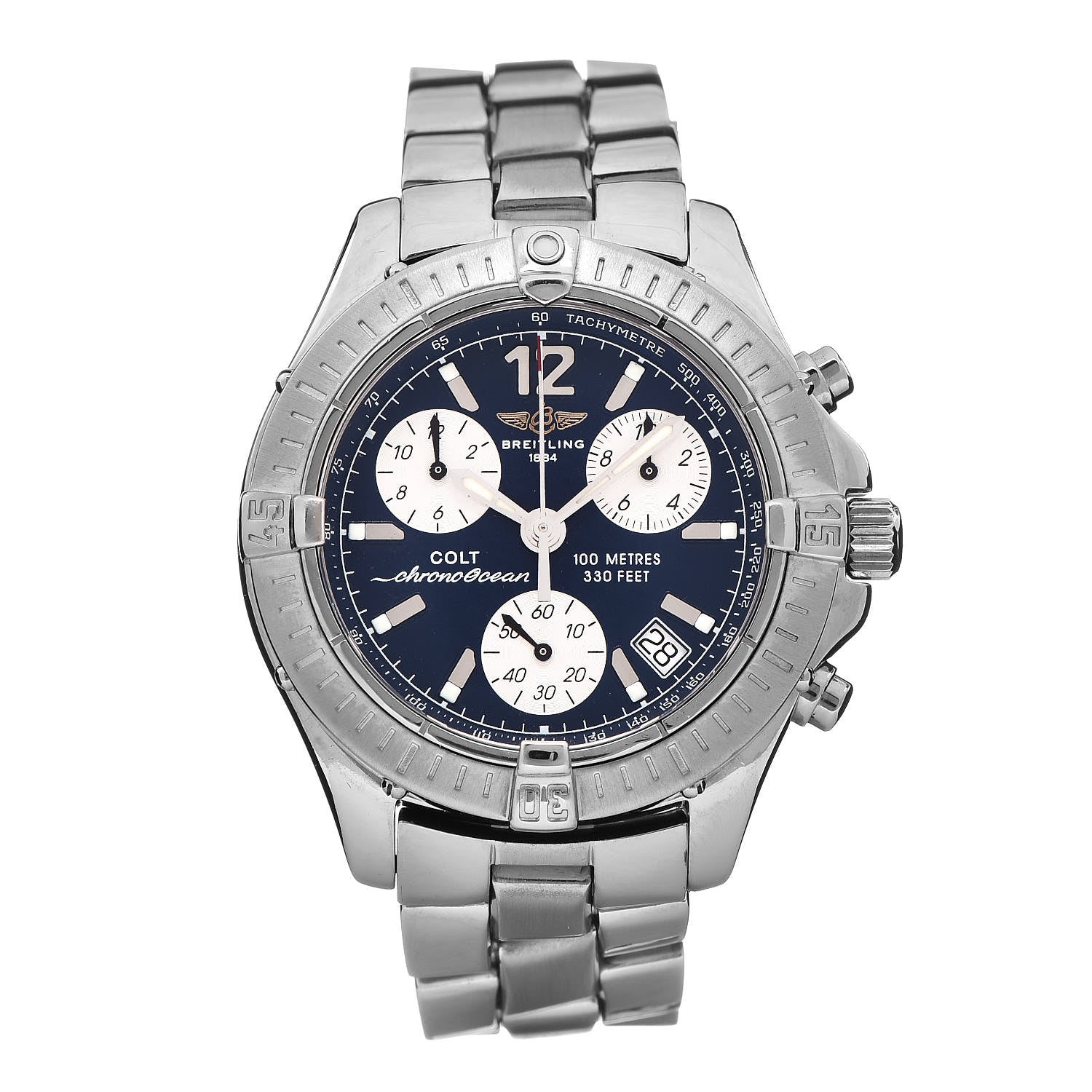 Breitling Stainless Steel 38mm Colt ChronoOcean Chronograph Quartz Watch Blue A53350 1 of 6