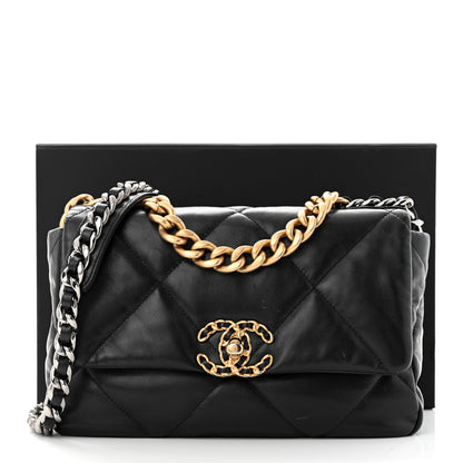Chanel Goatskin Quilted Medium Chanel 19 Flap Black 13 of 13
